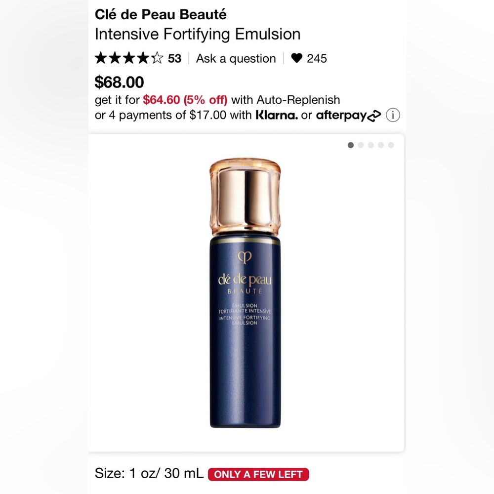 Clé de Peau Beauté
Intensive Fortifying Emulsion